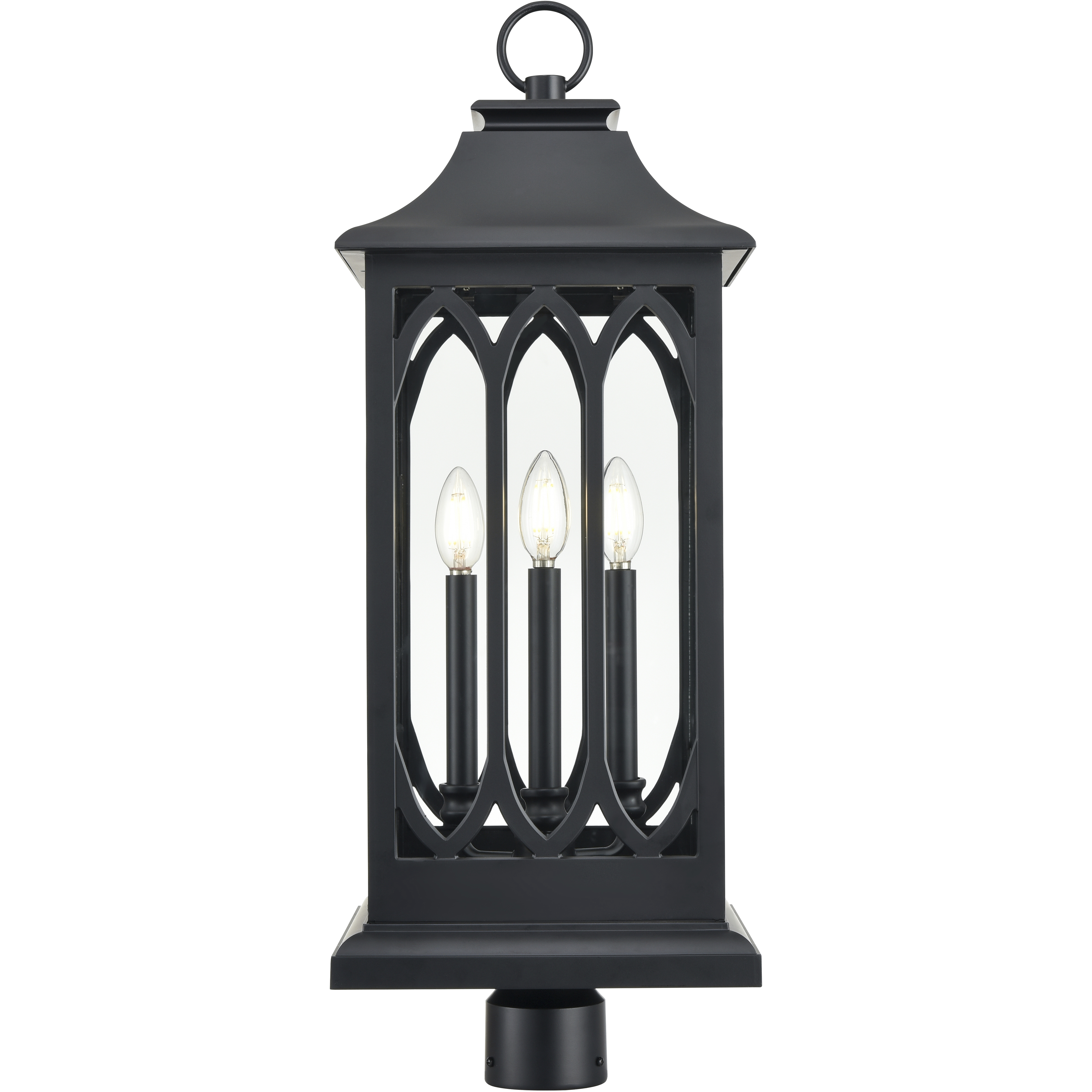 Mallorey 3 Light 29 inch Powder Coated Black Outdoor Post Lantern